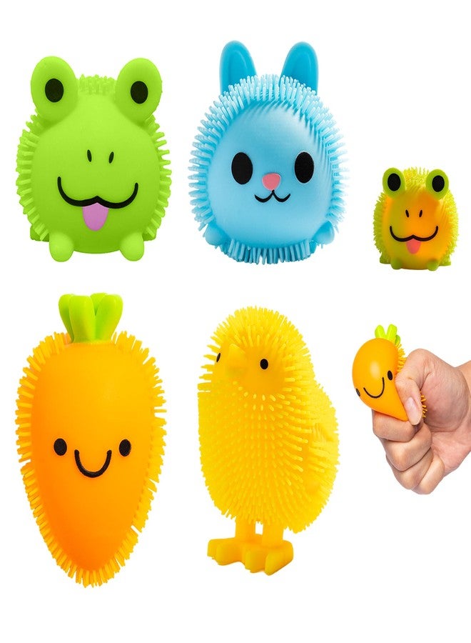 Cool Things Corp Light Up Squishy Puffer Toys for Kids, 4-Pack Bop-to-Glow Sensory Squishies, Soft Spiky Stress Relief Fidget Toys for Party Favors, Classroom Prizes, Goodie Bags & Basket Stuffers - Image 1