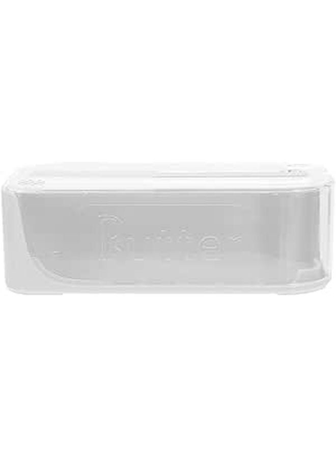 White Plastic Butter Dish with Lid for Refrigerator and Kitchen Tabletop - Image 1