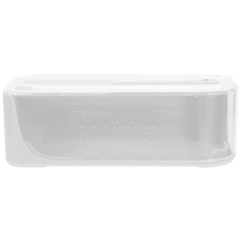 White Plastic Butter Dish with Lid for Refrigerator and Kitchen Tabletop - Image 2