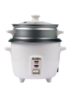 ELORA Electric Rice Cooker With Automatic Cooking, Keep Warm, Safety Protection, And Steamer - Easy to Use, Convenient, Capacity 0.6LTR- EL-RC-6006 White  - Image 1