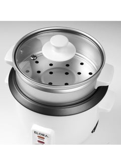 ELORA Electric Rice Cooker With Automatic Cooking, Keep Warm, Safety Protection, And Steamer - Easy to Use, Convenient, Capacity 0.6LTR- EL-RC-6006 White  - Image 3
