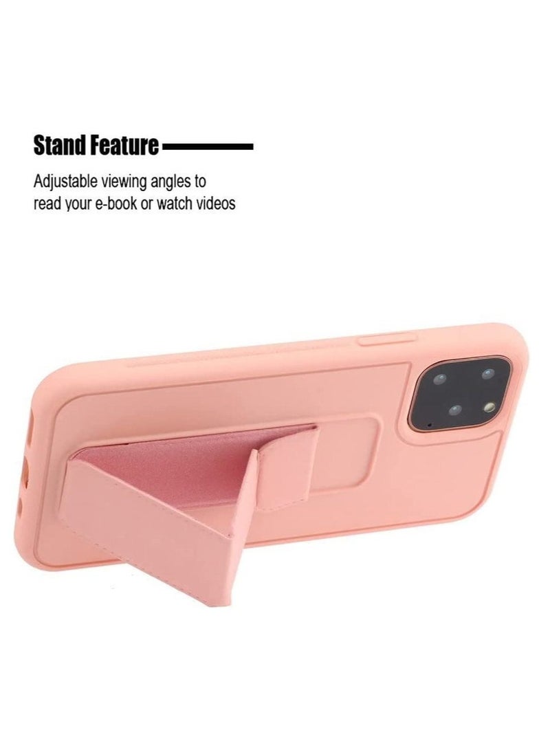 VITION Case Cover For iPhone 14 Pro Max, Finger Grip  Phone holder Case Car Magnetic Multi-function 3 in 1 Shockproof Back Cover Protective Case (iPhone 14 Pro Max, Light Pink) - Image 3