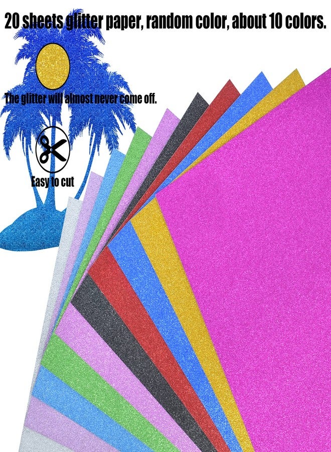 FEILIBAY 20 Sheets Multi Color Glitter Cardstock Paper, A4 Size Glitter Paper for Crafts, Birthday and Wedding Party decorations, Gift Box packing and Other DIY Projects, 10 Colors, 250GSM/92lb - Image 3