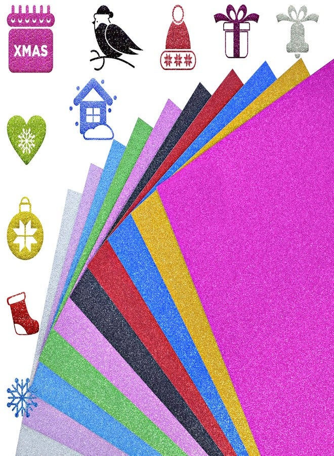 FEILIBAY 20 Sheets Multi Color Glitter Cardstock Paper, A4 Size Glitter Paper for Crafts, Birthday and Wedding Party decorations, Gift Box packing and Other DIY Projects, 10 Colors, 250GSM/92lb - Image 1