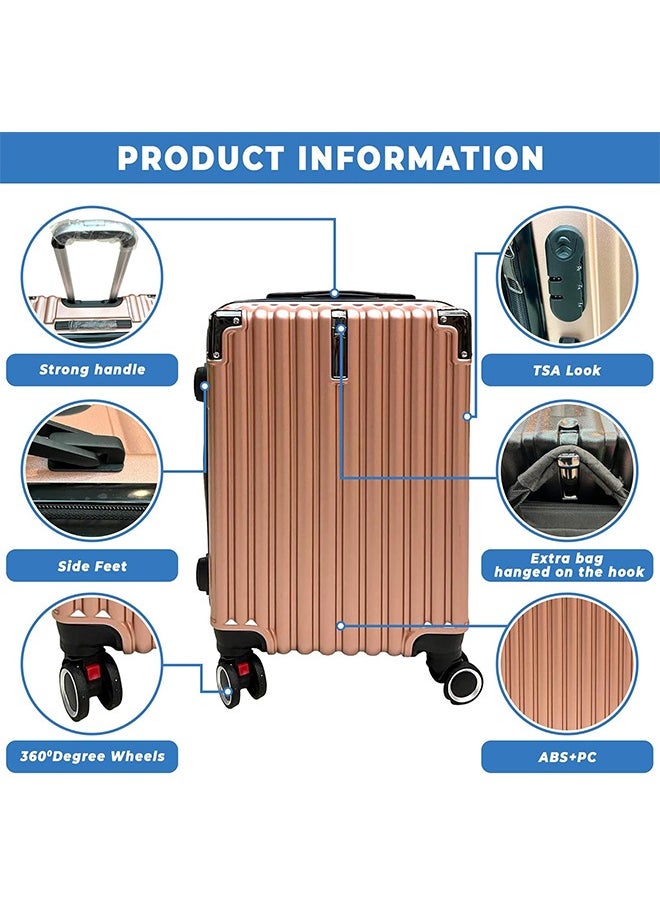 Generic - 24" Travel Luggage Carry On Luggage with USB Charging Port Front with TAS Lock,Universal Wheel Boarding Suitcase with 360 Spinner Wheels,Aluminum Framed Carry On Suitcase - Image 1