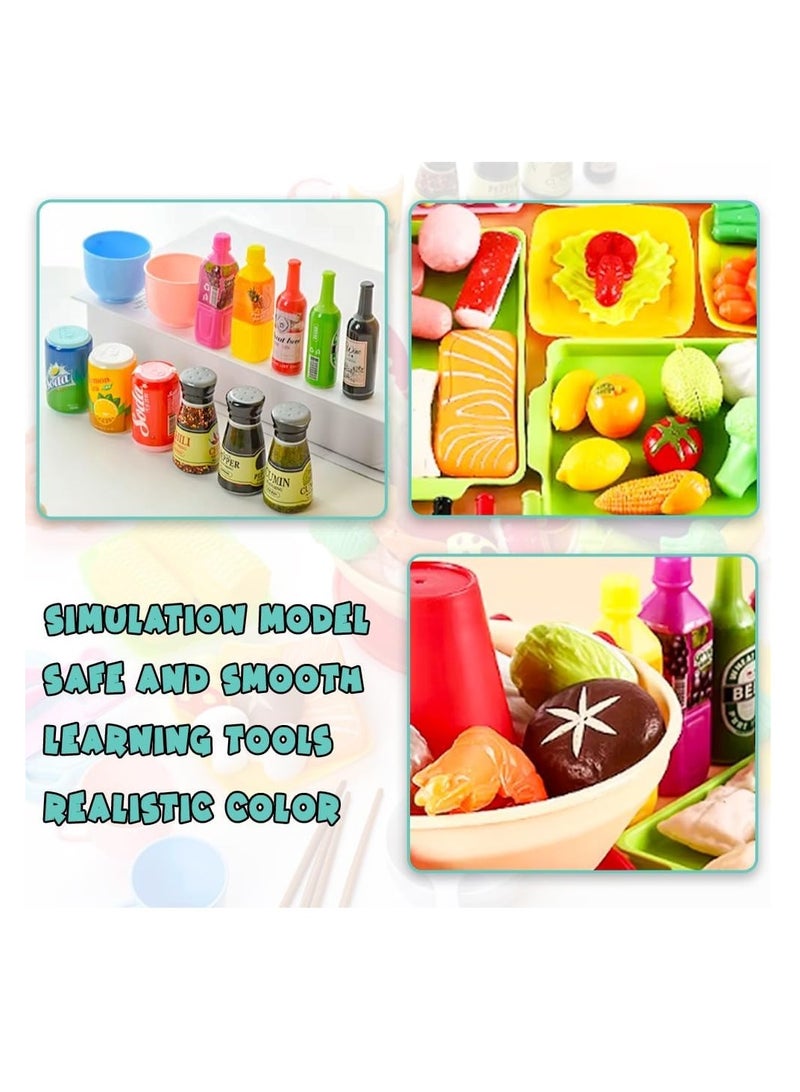 UKR 100 PC Play Food Set Pretend Play for Kids Kitchen Accessories Toy Food Set Plastic Fruit Vegetables Toys - Image 2