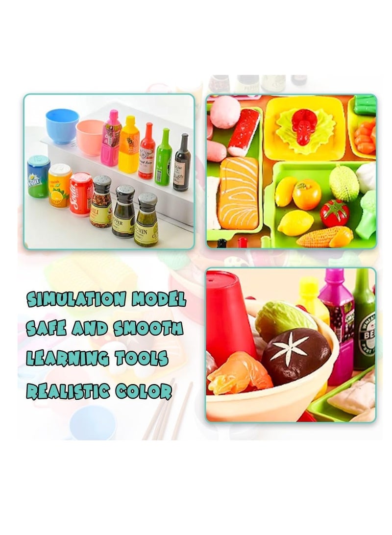 UKR 100 PC Play Food Set Pretend Play for Kids Kitchen Accessories Toy Food Set Plastic Fruit Vegetables Toys - Image 4