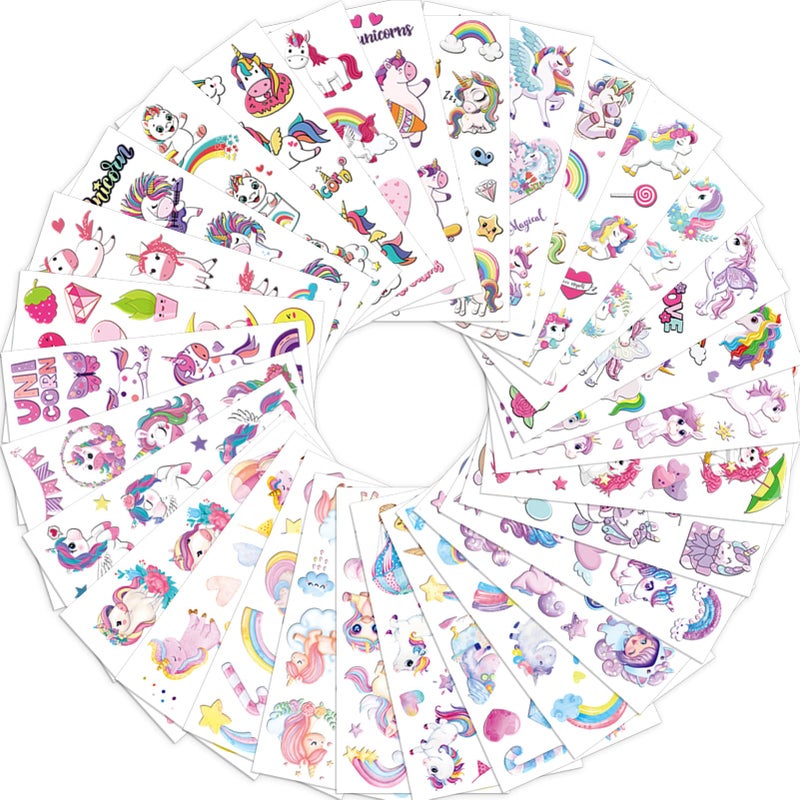 كونسيت Konsait Girls Tattoos مؤقتًا للأطفال ، حفلات عيد ميلاد الحفلات 30 ورقة الوشم المؤقت للبنات لوازم حفلة عيد ميلاد للأطفال - Image 1