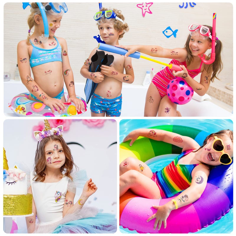 كونسيت Konsait Girls Tattoos مؤقتًا للأطفال ، حفلات عيد ميلاد الحفلات 30 ورقة الوشم المؤقت للبنات لوازم حفلة عيد ميلاد للأطفال - Image 5