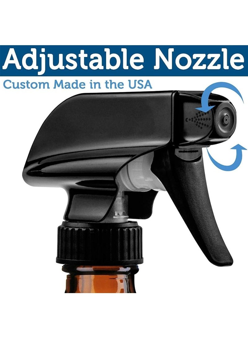 QUESERA Empty Glass Spray Bottle - Refillable Container is Great for Essential Oils, Homemade Cleaning Products, Aromatherapy - Durable Black Trigger Sprayer Mist & Stream Setting - Image 3