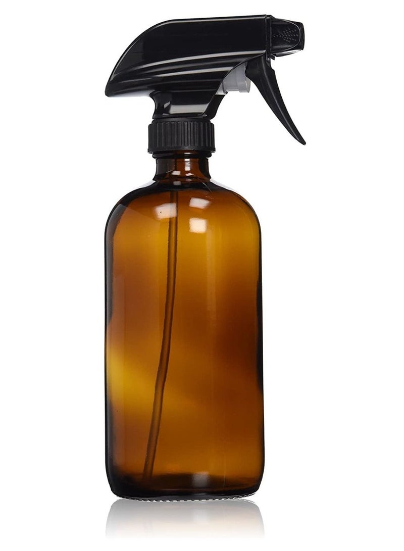 QUESERA Empty Glass Spray Bottle - Refillable Container is Great for Essential Oils, Homemade Cleaning Products, Aromatherapy - Durable Black Trigger Sprayer Mist & Stream Setting - Image 1