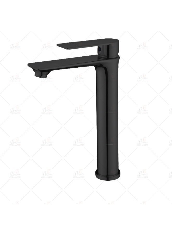 B Bagno Modern Long Basin Mixer Tap 3401-1MB – Matt Black Finish, Single Lever, Water-Saving Long Faucet for Bathroom Sink - Image 1