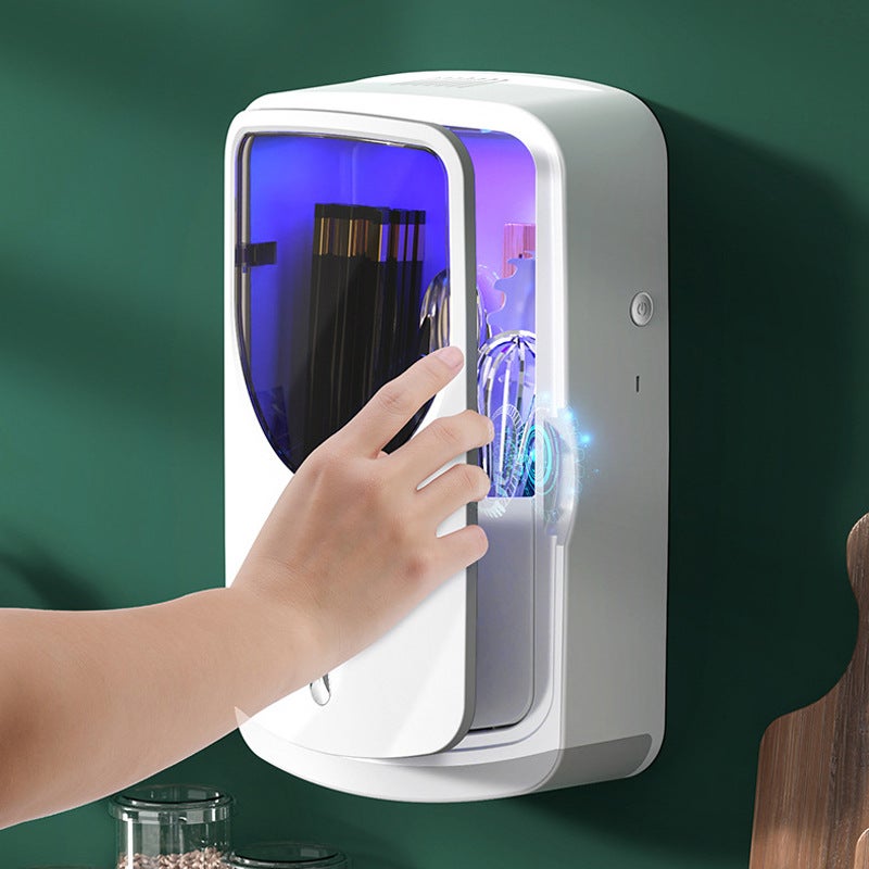 O'Kane Chopsticks Disinfector Household Rechargeable Wall-Mounted Punch-Free Kitchen Dust-Proof Storage Chopsticks Box Cage - Image 2