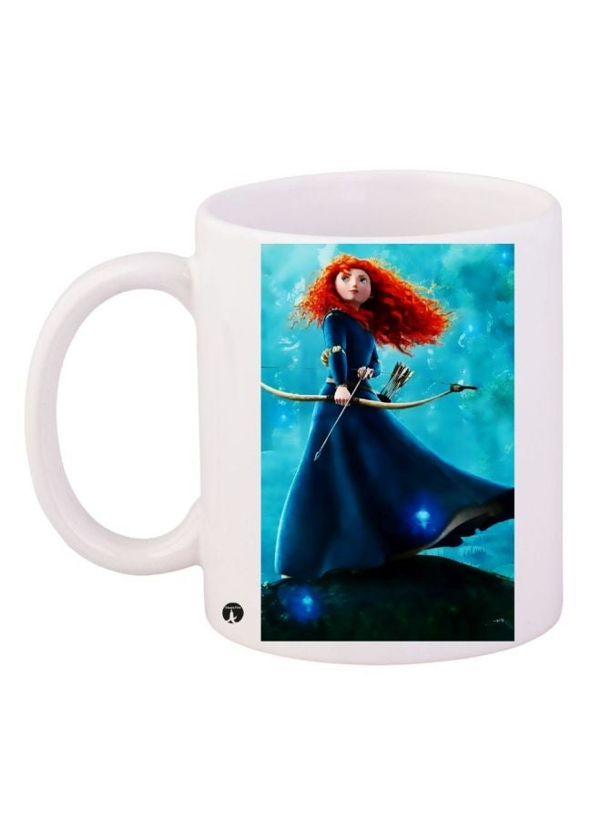 Brave Printed Coffee Mug White/Blue/Red 11ounce