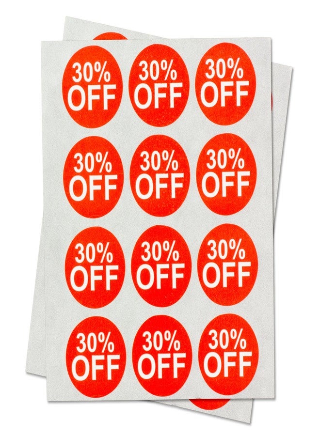 OfficeSmartLabels 30 Percent Off Sales Labels (1 inch, Red - 300 Labels) Circle Dot Price Marker Tags for Retail Stores, Garage & Yard Sales - Self-Adhesive - Image 1