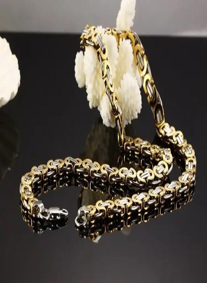 MEENAZ chain for men combo Bracelet for men gold chain for men stylish chain for boys mens necklace for men Stainless steel long chains Locket Pendant anti tarnish necklace black neck accessories 471 - Image 5