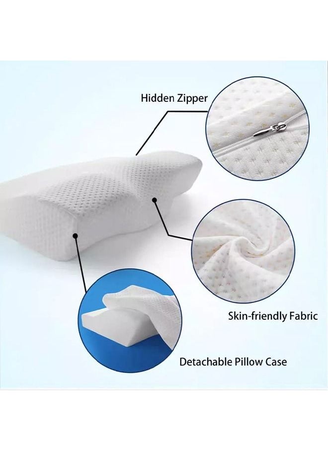 Arabest - Contour Memory Foam Pillow for Neck Pain Relief White - Image 1