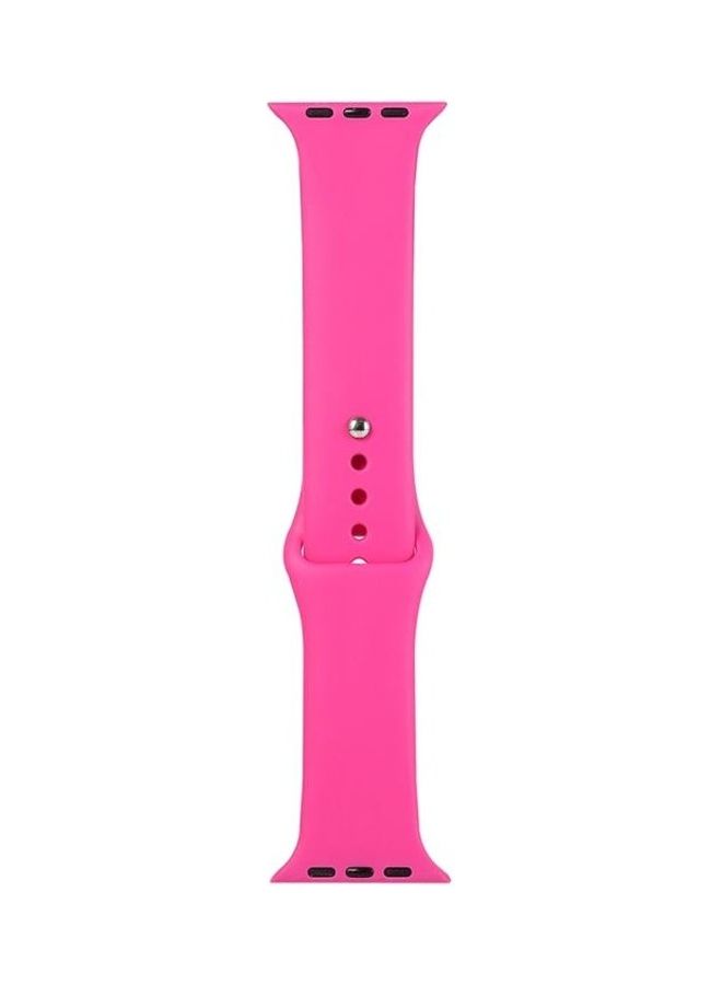 NIBEMINENT Silicone Replacement Strap For Apple Watch Series 7/6/SE/5/4/3/2/1 38/40/41mm Pink - Image 1