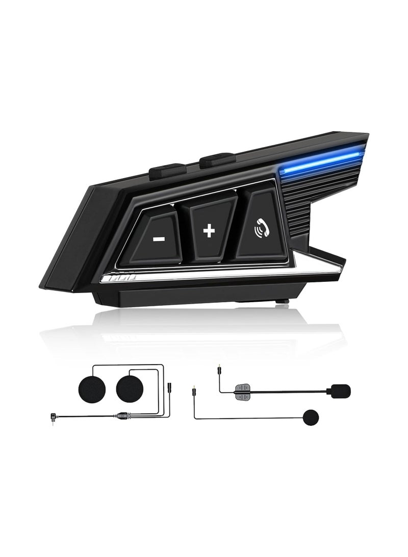 BT40 Motorcycle Bluetooth Headset with Soft & Hard Microphones, CVC Noise Reduction, IPX6 Waterproof, Ultra-Thin Earphones for All Helmets - Stereo Sound for Riders. - Image 1