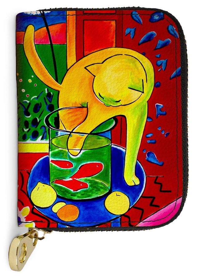 Monarque RFID Secure Armored Zipper Wallet (Henri Matisse Cat) - Image 1