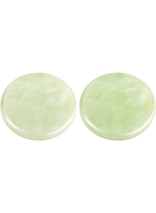 Bememo 2 Pack Eyelash Extension Jade Stone Glue Lashes Jade Stone Adhesive Pallet Fake Eye Lash Base, 2 Inch - Image 1