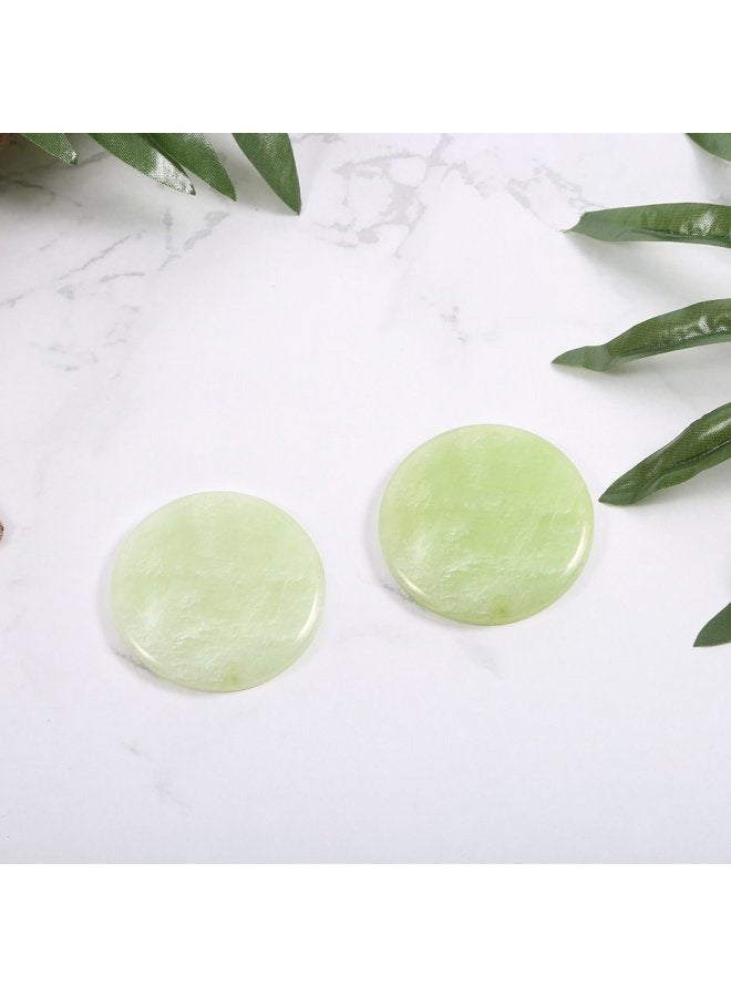 Bememo 2 Pack Eyelash Extension Jade Stone Glue Lashes Jade Stone Adhesive Pallet Fake Eye Lash Base, 2 Inch - Image 4
