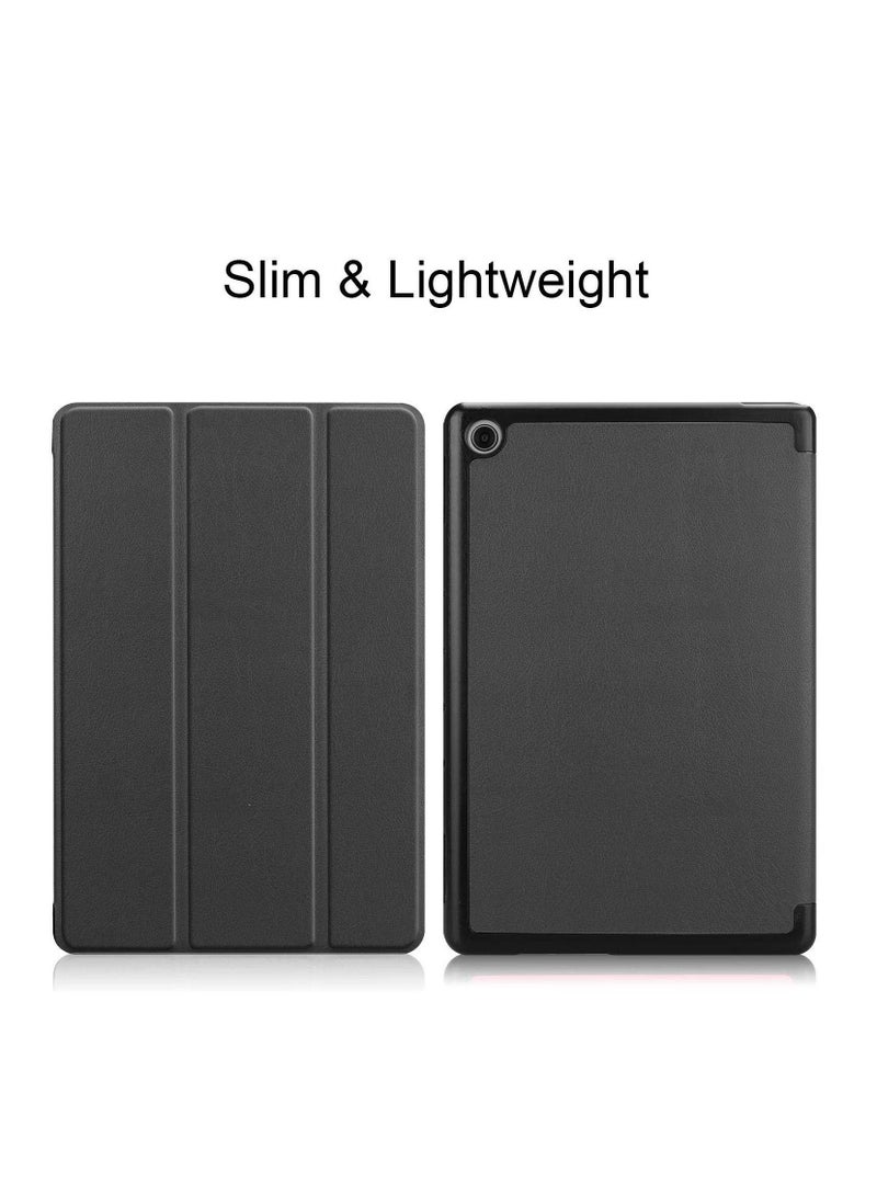 متوافق مع هواوي MediaPad M5 لايت 10 بوصة الهاتف المحمول القضية مع ثلاثة أضعاف الوجه - أسود - Image 5