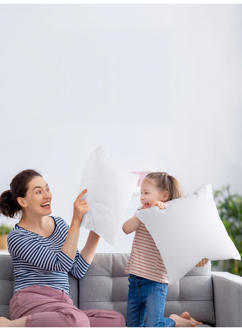 Donetella Cushion Insert 1-Piece 55x55 cm – Soft Brushed Microfiber Throw Pillow Insert, Fluffy & Supportive, Ideal for Sofa, Couch, Chair & Bed, White - Image 4