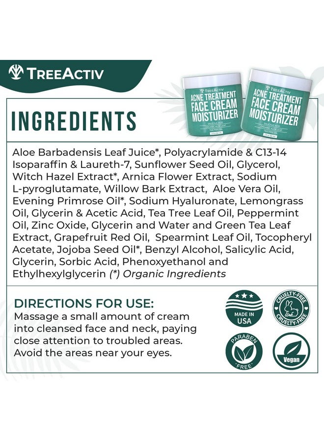TreeActiv TreeActiv Salicylic Acid Face Moisturizer, 2 fl oz, Acne Treatment Face Cream for Oily Skin with and Tea Tree Oil, For Teens and Adults with Acne Prone Skin and Cystic Acne, 90 Day Supply  - Image 5
