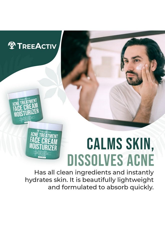 TreeActiv TreeActiv Salicylic Acid Face Moisturizer, 2 fl oz, Acne Treatment Face Cream for Oily Skin with and Tea Tree Oil, For Teens and Adults with Acne Prone Skin and Cystic Acne, 90 Day Supply  - Image 3