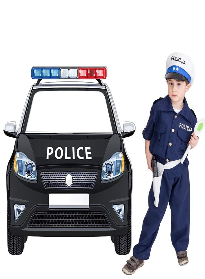 Jiytivity 51 Inches Large Police Car Cardboard Cutout Standup Photo Prop Police Theme Party Decoration for Birthday Baby Shower Party Supplies Retirement Graduation Decorations - Image 1