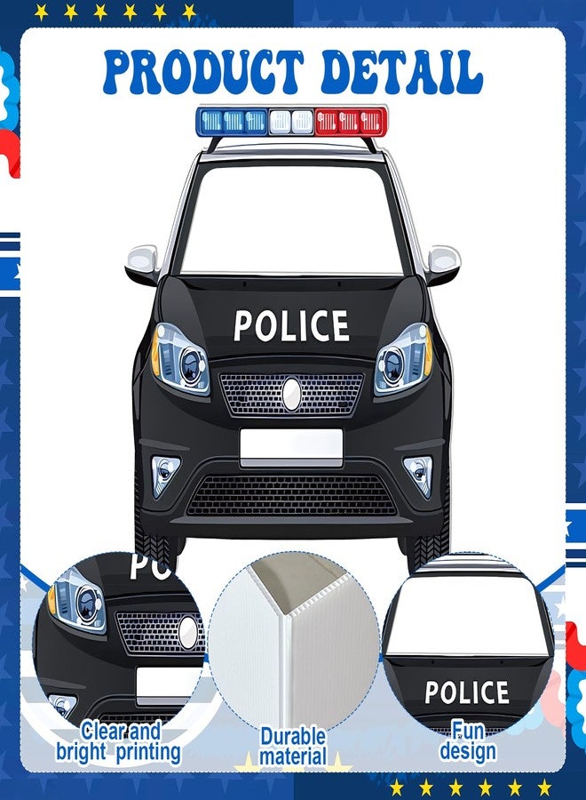 Jiytivity 51 Inches Large Police Car Cardboard Cutout Standup Photo Prop Police Theme Party Decoration for Birthday Baby Shower Party Supplies Retirement Graduation Decorations - Image 4