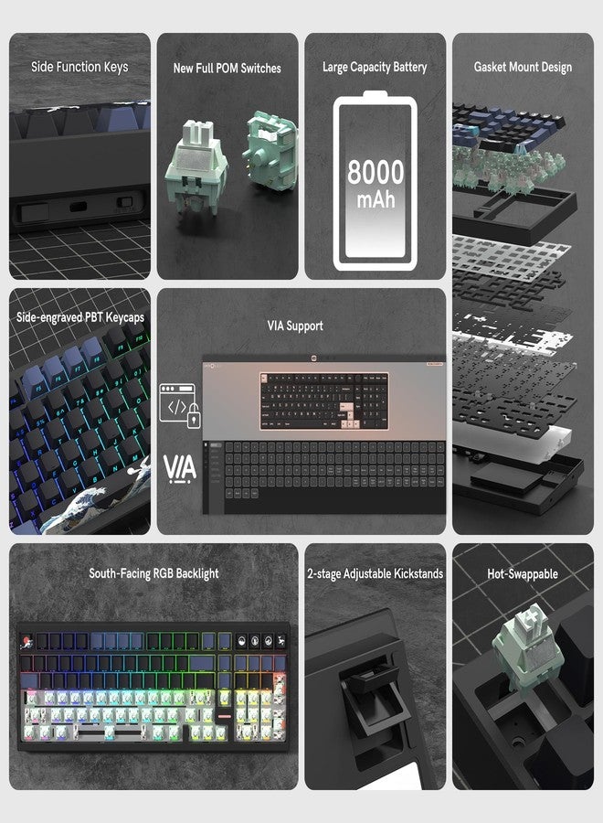 Rainy75 Wireless Gaming Keyboard QMK/VIA, Mechanical Keyboard, Bluetooth 5.0/2.4GHz/USB-C Wired Programmable Keyboard - Image 5