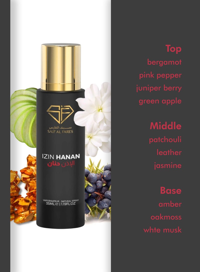 SAIF AL FARES Izin Hanan Inspired by Creed Aventus Travel Perfume/Car Perfume (Spicy, Musk) 35ML - Image 3