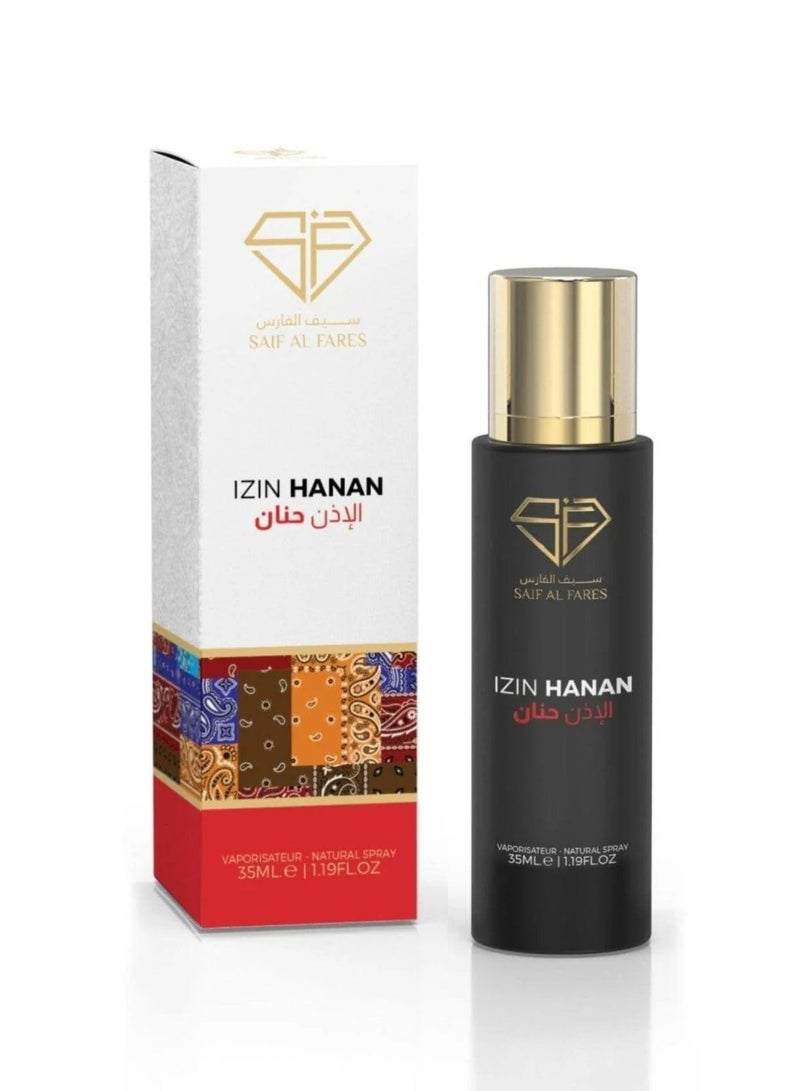 SAIF AL FARES Izin Hanan Inspired by Creed Aventus Travel Perfume/Car Perfume (Spicy, Musk) 35ML - Image 1