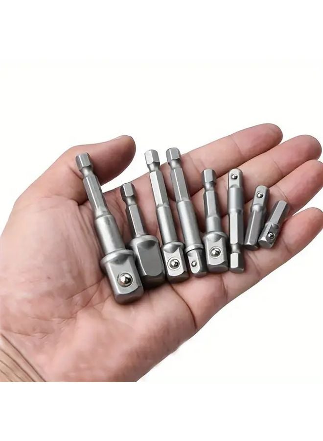 8 Pcs 1 4 Inch Hex Drive Extension Adapters For Impact Drills Durable Metal Construction - Image 5