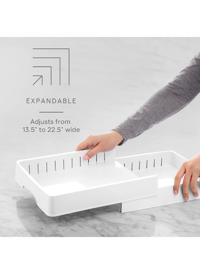 YouCopia YouCopia StoraLid Food Container Lid Organizer, Expandable With Tall Dividers, BPA-Free Adjustable Plastic Lid Storage For Kitchen Cabinet And Drawer Organization, White  - Image 2