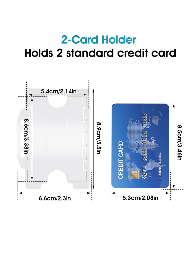 Excefore - Double Sided ID Card Holders, 10pcs Open Faced ID Badge Holder Dual Identity Plastic Pass Protector ID Card Badge Holders with Lanyard Hole for Office, School - Image 1