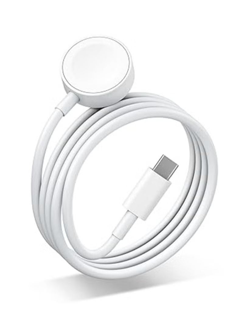 ماركة غير محددة سلك شاحن ساعة USB C سريع الشحن متوافق مع ساعة Apple، كابل شحن ساعة مغناطيسي متوافق مع سلسلة الساعات 9/8/7/Ultra/Ultra2/SE2/6/5/4/3/2/1/SE1، سلك من النوع C، 1 م  - Image 1