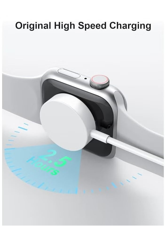 ماركة غير محددة سلك شاحن ساعة USB C سريع الشحن متوافق مع ساعة Apple، كابل شحن ساعة مغناطيسي متوافق مع سلسلة الساعات 9/8/7/Ultra/Ultra2/SE2/6/5/4/3/2/1/SE1، سلك من النوع C، 1 م  - Image 5