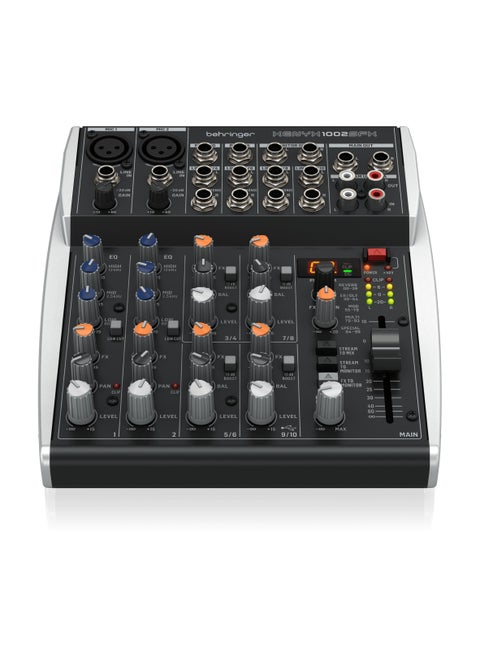Behringer Mixer Audio 10 CH (2Mono & 4 Stereo) w/ FX Processor and USB Streaming Interface
