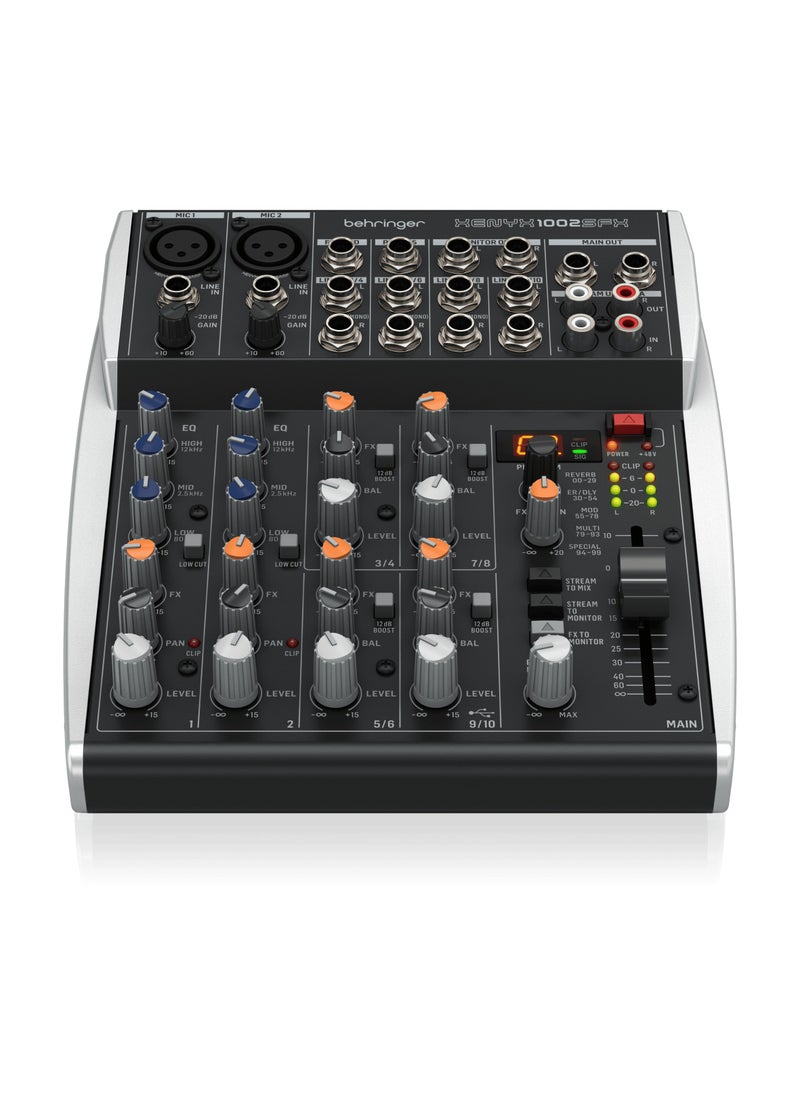 behringer Behringer Mixer Audio 10 CH (2Mono & 4 Stereo) w/ FX Processor and USB Streaming Interface  - Image 1