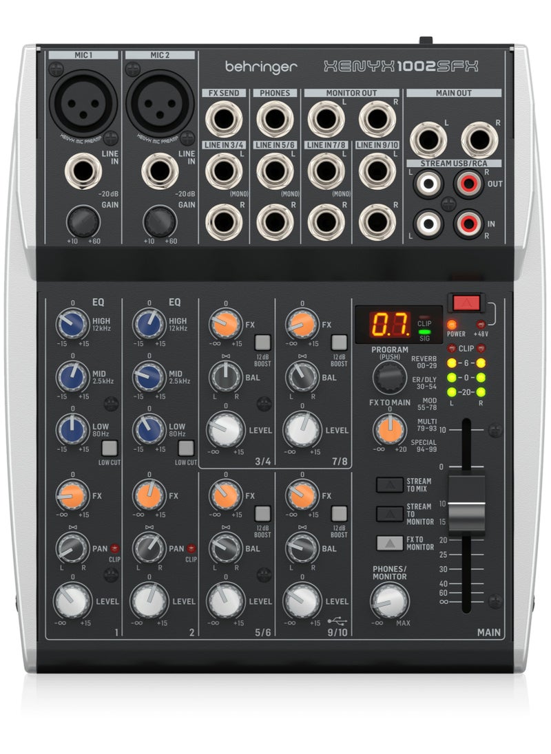 behringer Behringer Mixer Audio 10 CH (2Mono & 4 Stereo) w/ FX Processor and USB Streaming Interface  - Image 2
