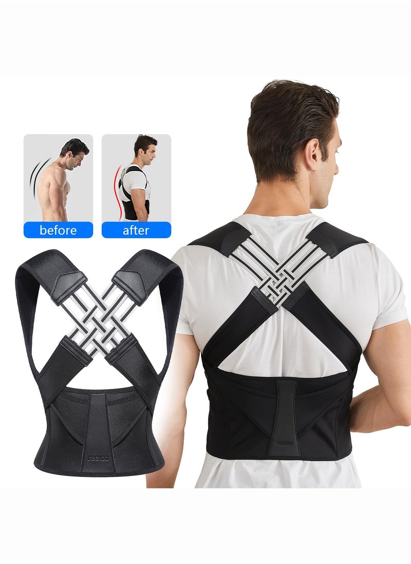 PLUSOX Corset For Back And Shoulders, Posture Corrector for Women and Men, Adjustable Shoulder Posture Brace, Back Straightener Posture, Used for Middle and Upper Spine  - Image 2