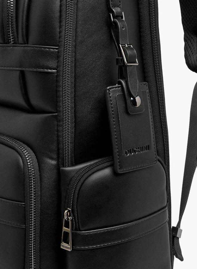 DUCHINI Solid Backpack with Adjustable Straps and Zip Closure - 31x43x17 cm