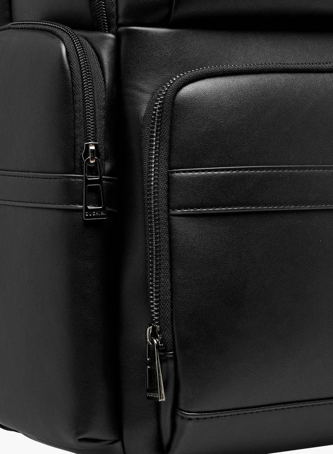 DUCHINI Solid Backpack with Adjustable Straps and Zip Closure - 31x43x17 cm