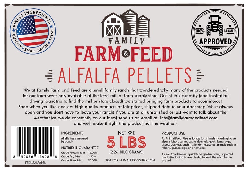 FAMILY FARM AND FEED | Alfalfa Hay Food | Small Pet | Young and Adult | Pellets | 5 Pounds - Image 3
