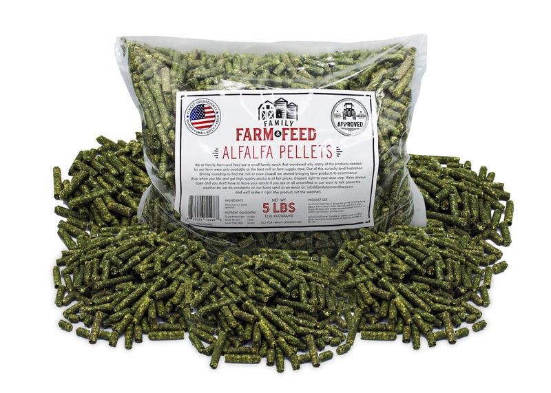 FAMILY FARM AND FEED | Alfalfa Hay Food | Small Pet | Young and Adult | Pellets | 5 Pounds - Image 1