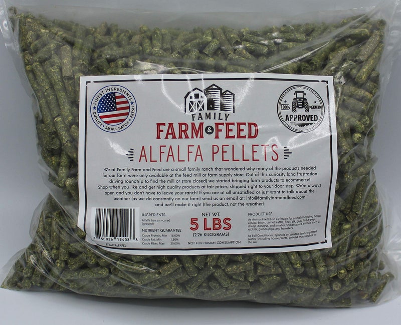 FAMILY FARM AND FEED | Alfalfa Hay Food | Small Pet | Young and Adult | Pellets | 5 Pounds - Image 2