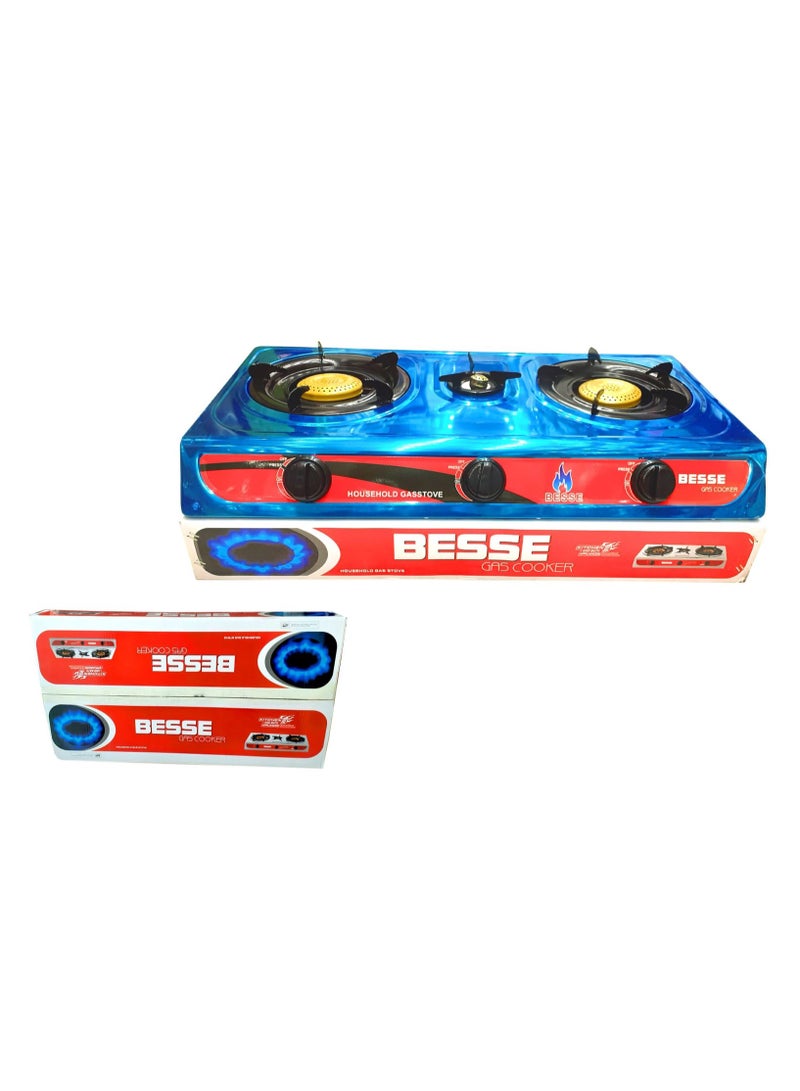 High Quality Outdoor Camping Kitchen Stainless Steel 3 Burner Cooktop Table Top Cooking Gas Burner Gas Stove - Image 1